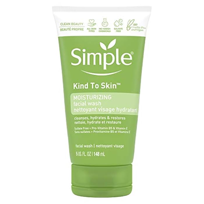 Simple Kind to Skin Face Wash Cleanser for All Skin Types Moisturizing Cleanses and Hydrates 5 oz - Image 1