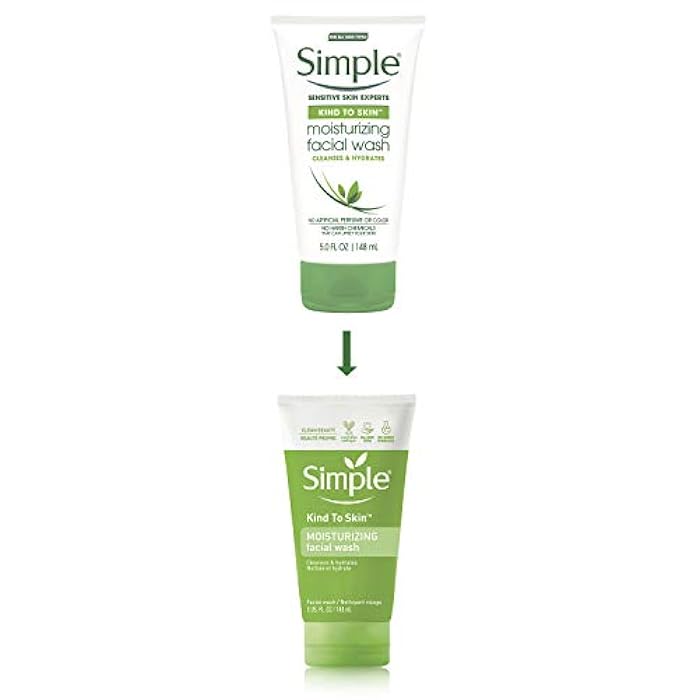 Simple Kind to Skin Face Wash Cleanser for All Skin Types Moisturizing Cleanses and Hydrates 5 oz - Image 4