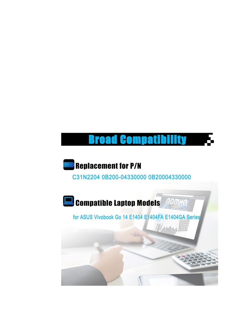 Terabyte بطارية لابتوب بديلة C31N2204 لسلسلة ASUS Vivobook Go 14 E1404 E1404FA E1404GA - Image 4