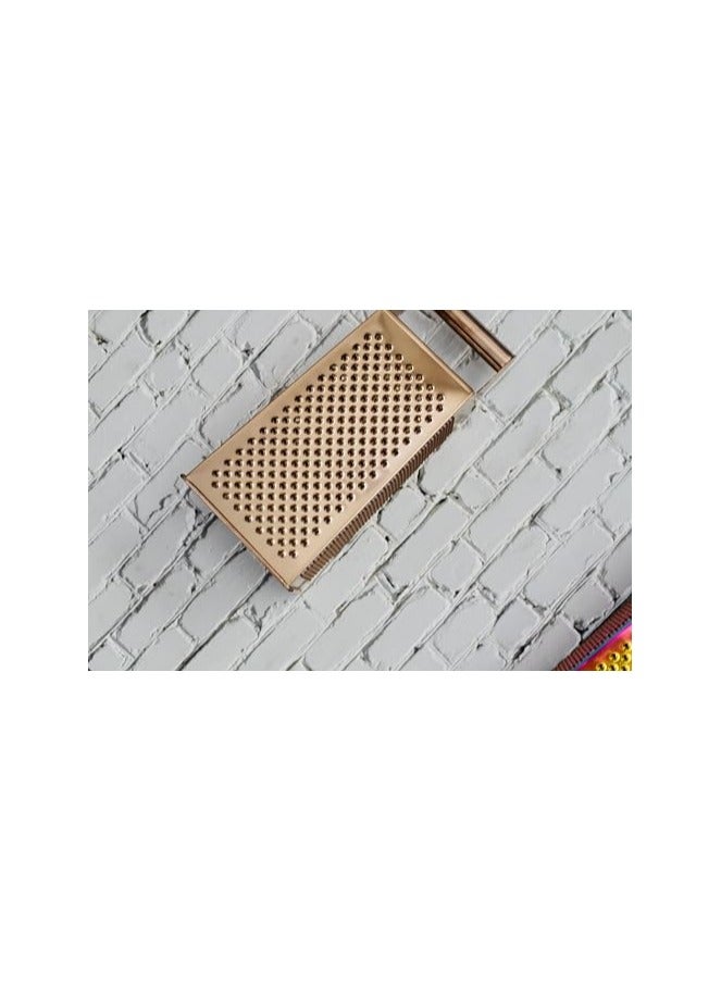 erorex Large Stainless Steel 4 Sides Grater Slicer with Handle, Multifunctional Cutter Planing for Ginger, Garlic, Cucumbers, Carrots, Cheese, Potato, Ergonomic Design Kitchen Gadgets Accessories Gold - Image 2