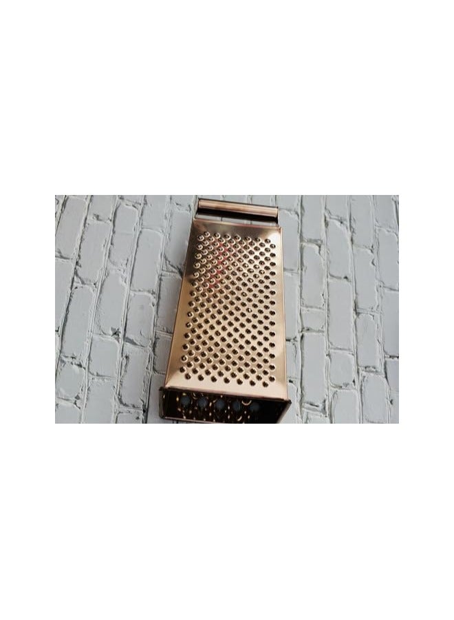 erorex Large Stainless Steel 4 Sides Grater Slicer with Handle, Multifunctional Cutter Planing for Ginger, Garlic, Cucumbers, Carrots, Cheese, Potato, Ergonomic Design Kitchen Gadgets Accessories Gold - Image 3