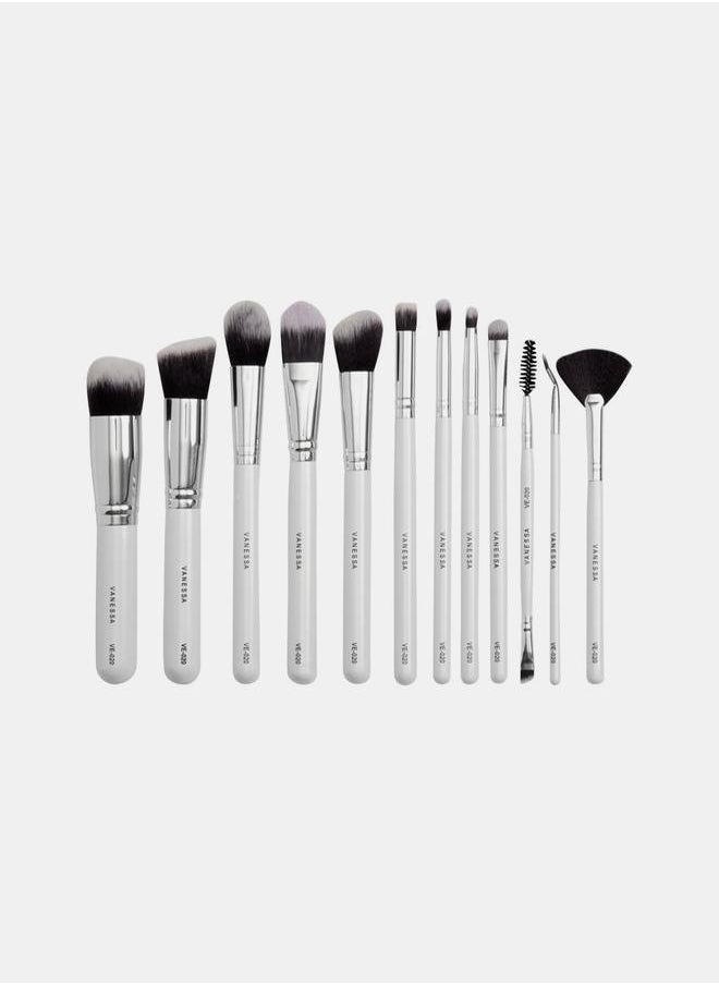 VANESSA MAKEUP - Set of 12 - Make Up Brush with Pouch - Image 1