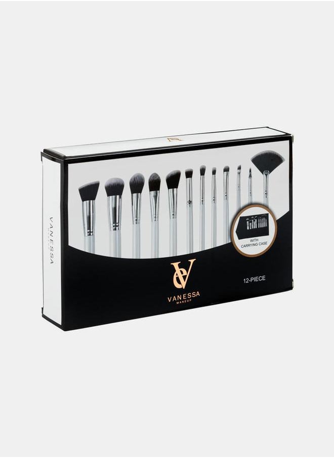 VANESSA MAKEUP - Set of 12 - Make Up Brush with Pouch - Image 1