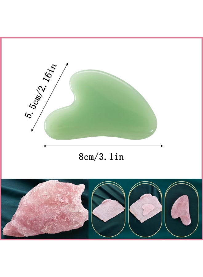 YAMHOHO Gua Sha Jade Stone Gua Sha Massage Tool Guasha Tool for Face and Body Skin Massage Tools for SPA Acupuncture Pink Stone for Body Face Neck and Eye Skin Care Gift for Woman - Image 4
