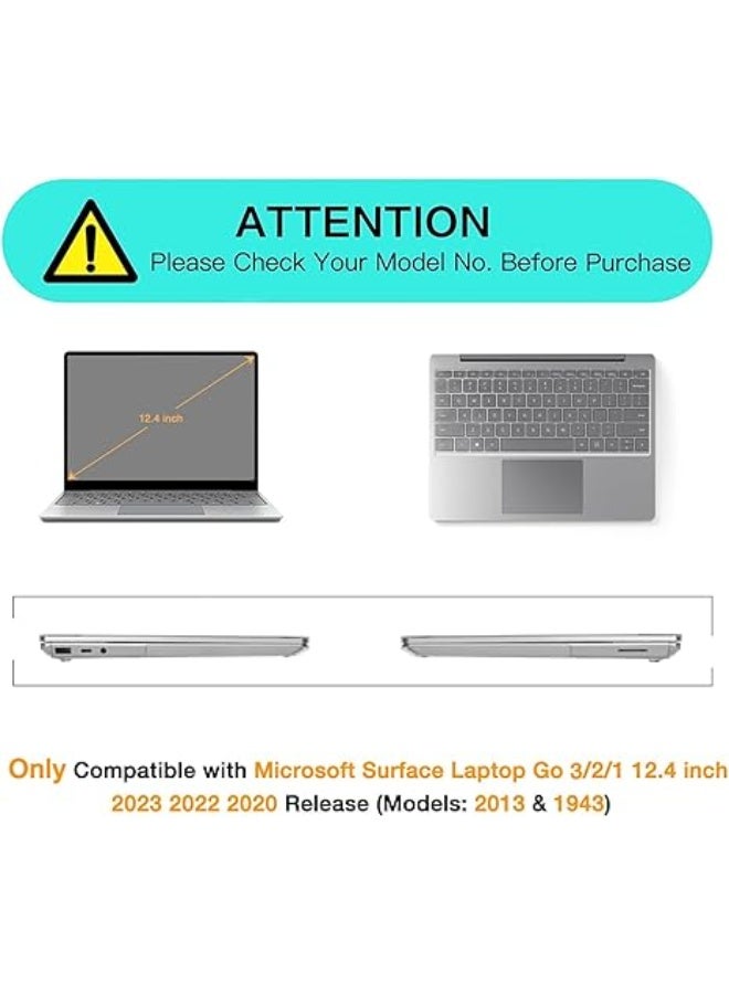 Mosiso Case Only Compatible with Microsoft Surface Laptop Go 2/1 12.4 inch 2022 2020 Release (Models: 2013 & 1943), Protective Plastic Hard Shell Case Cover, Black - Image 3