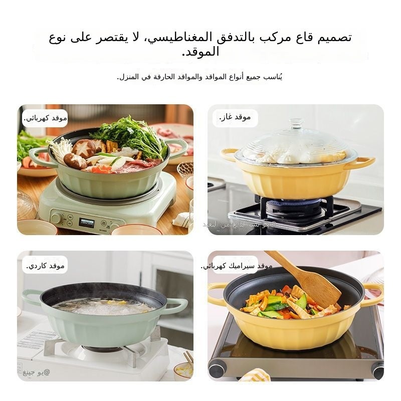 بوديم وعاء متعدد الوظائف غير لاصق 28 سم - سميكة، سعة كبيرة للطهي بالحوض الساخن والتبخير والقلي والطبخ الجاف - Image 5