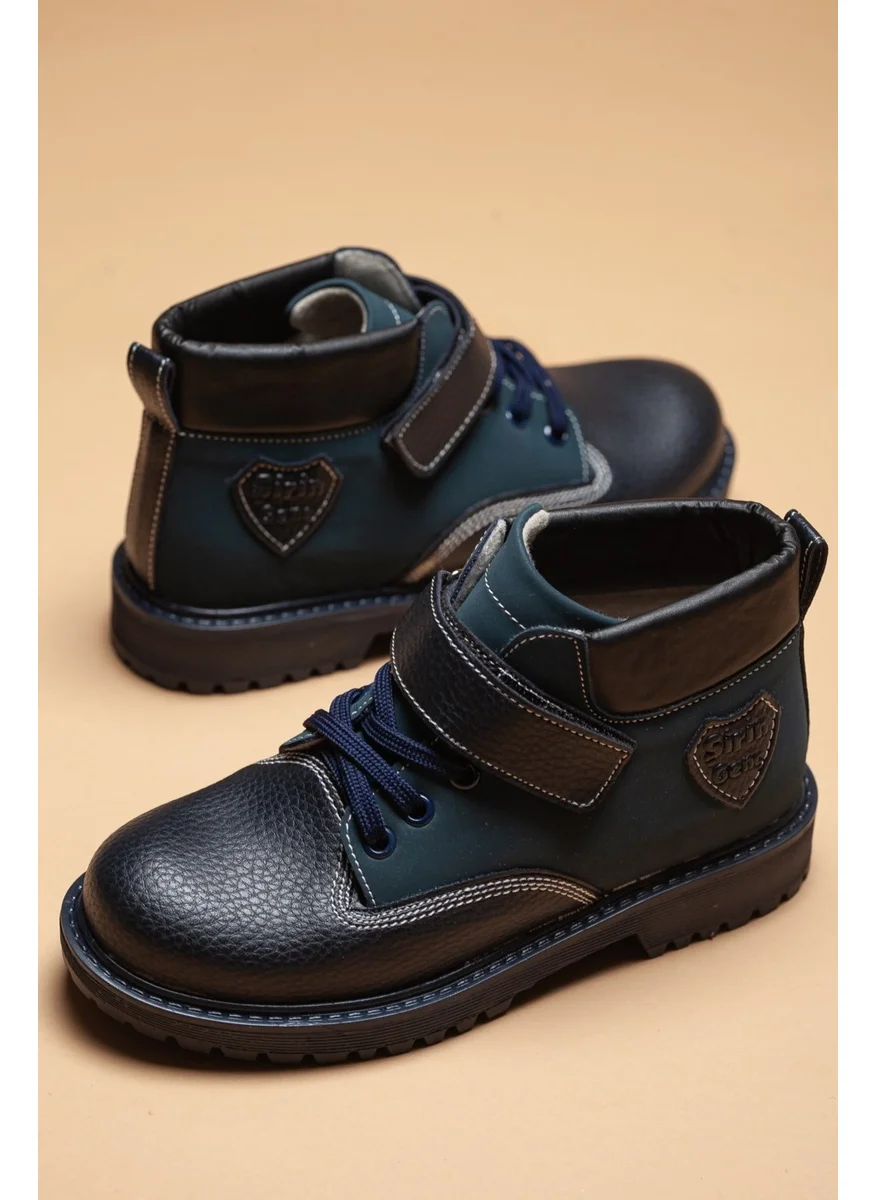 Dilimler Ayakkabı Şirin Young Orthopedic Navy-Blue Boy's Flet Boots (Number 31-36)