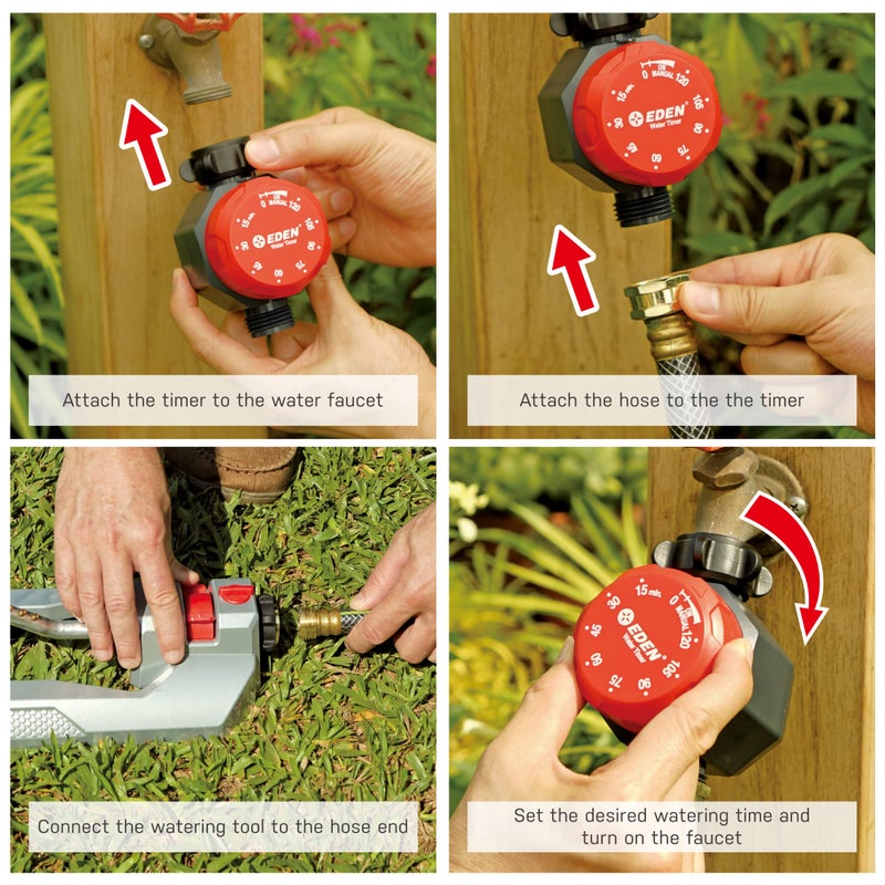 Eden Mechanical Watering Hose Timer for Lawn and Garden, 1-Zone Sprinkler Timer - Image 3