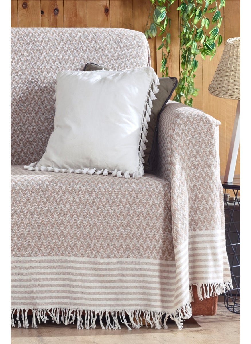 Vagonik - Zigzag Patterned 3M King Size Sofa Cover Covering Sofa Bed Arms 170 x 300 - Image 1