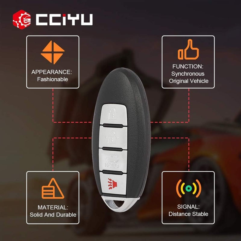 CCIYU X 1 Remote UNCUT ignition key fob 4 Buttons Keyless Entry Remote Fob 433 MHZ 46 chips 11 12 13 14 for I nfiniti M37 M56 M35h QX56 QX40 with FCC/OE CWTWBIU787 CWTWB1U787 285E3-1LL0D 285E31LL0D - Image 4