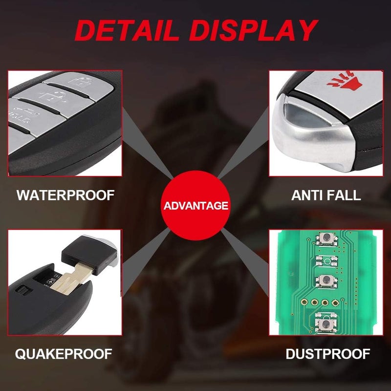 CCIYU X 1 Remote UNCUT ignition key fob 4 Buttons Keyless Entry Remote Fob 433 MHZ 46 chips 11 12 13 14 for I nfiniti M37 M56 M35h QX56 QX40 with FCC/OE CWTWBIU787 CWTWB1U787 285E3-1LL0D 285E31LL0D - Image 5