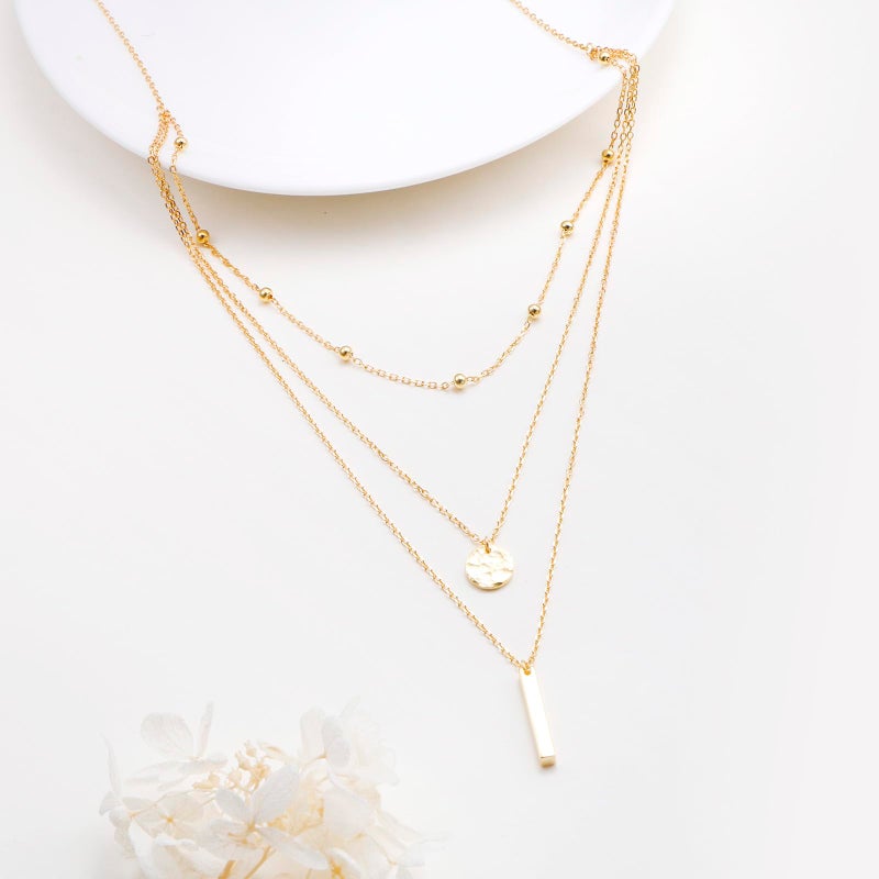 DAOCHONG S925 Sterling Silver Multilayer Layered Triple Multi Layer Long Chain Pendant Necklace for Women Jewelry - Image 5