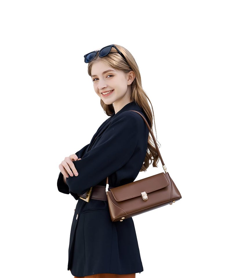 WSRYDJDL Shoulder Bags for Women Vintage Handbag Retro Classic Small Purse Cute Hobo Tote Handbag Mini Clutch Purse (Brown) - Image 2