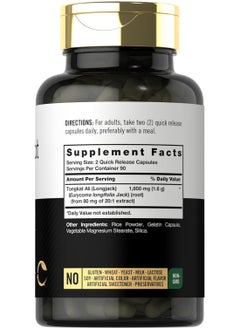 CARLYLE Tongkat Ali 180 Quick-Release Capsules 1600 Mg  - Image 2