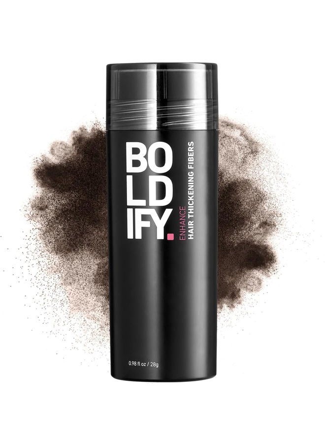 BOLDIFY Hair Fibers (28g) - Fill In Thinning and Fine Hair for an Instantly Fuller, Thicker Look - 14 Shades for Women & Men - Dark Brown - Image 1