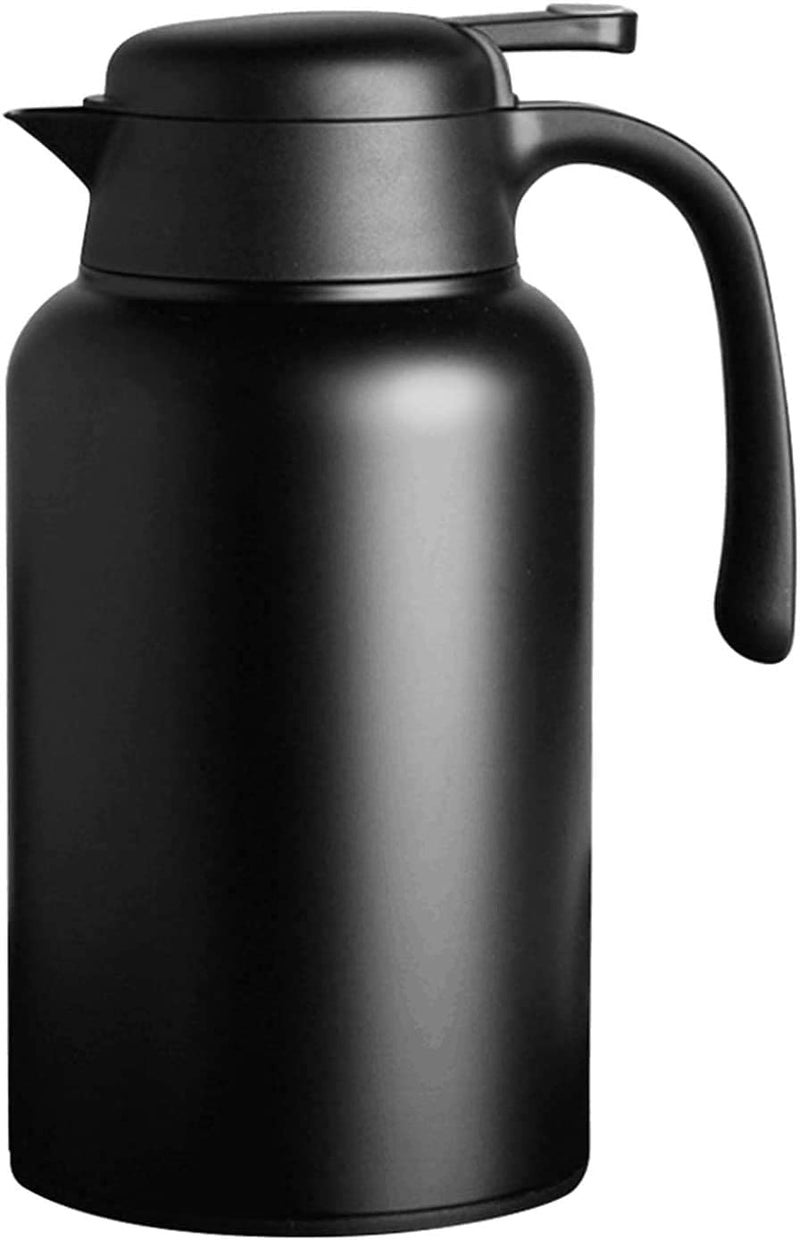 Luvan Luvan 68oz Coffee Carafe 1810 Stainless SteelDouble Walled Vacuum Insulated Thermal Carafe with Press Button Top12 Hrs Heat24 Hrs Cold RetentionBPA Freefor Keeping CoffeeTeaBeverage Black 