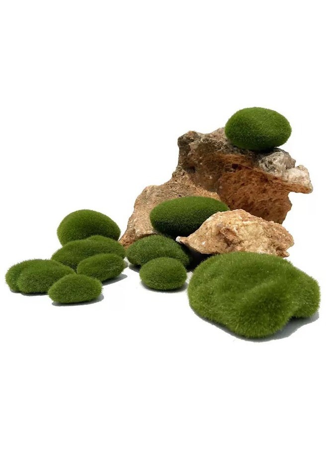 Generic 12 Pcs Green Artificial Moss Stone Fake Micro Landscape Decor Accessories  - Image 2