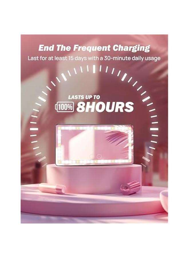 Sisily Illuminated Car Vanity Mirror with 3 Light Modes & 60 LEDs, Touch-Controlled Travel Makeup Mirror, Rechargeable for Car Truck SUV - Image 3