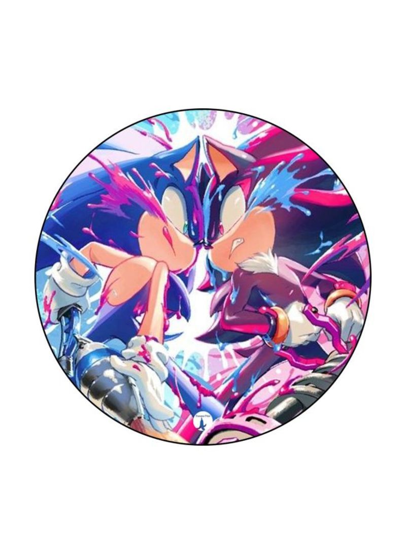 Video  Game Sonic Printed Mouse Pad  Blue/k/White