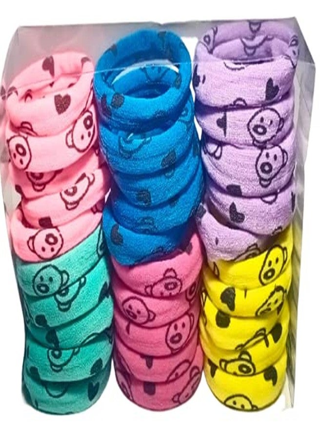 SBS Hair Printed rubber band For Women & Girls (Multi colour's) pack of 30 piece (Light) - Image 3