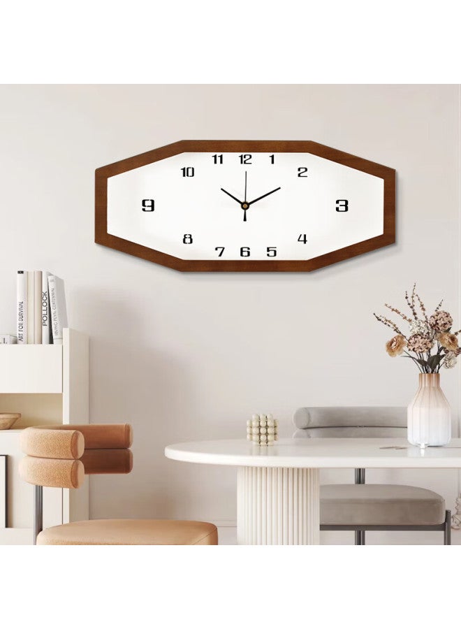 Compas New Chinese Style Solid Wood Octagonal Wall Clock Living Room Creative Home Decor Quartz Wall Clock 9046 - Image 4