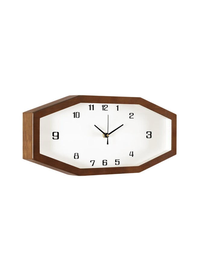 Compas New Chinese Style Solid Wood Octagonal Wall Clock Living Room Creative Home Decor Quartz Wall Clock 9046 - Image 2