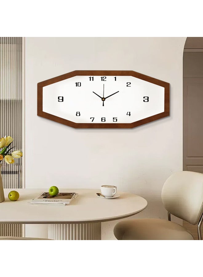 Compas New Chinese Style Solid Wood Octagonal Wall Clock Living Room Creative Home Decor Quartz Wall Clock 9046 - Image 3