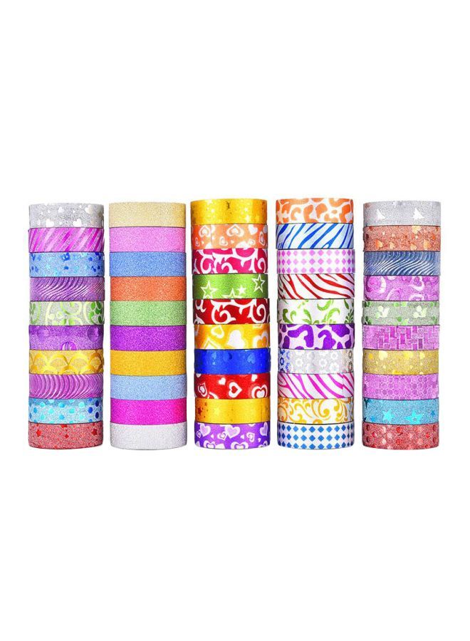 NIBEMINENT 50-Piece DIY Glitter Washi Decorative Tape - Image 1