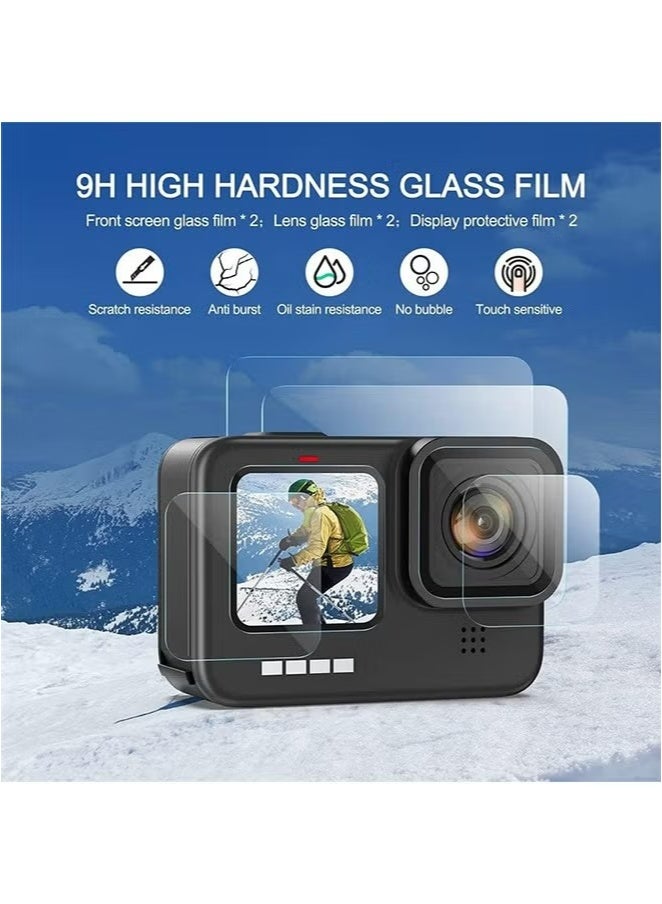 X-level Screen Protector and Silicone Case for GoPro Hero 13 Black,Protective Case with Lanyard and 6 Pcs Tempered Glass Screen Lens Protector and Lens Cover Cap, Replacement Side Door  - Image 3