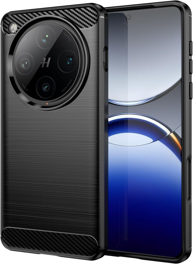 FASCINATION phone case compitable with oppo find x8 pro Carbon Silicone Case Original Flexible Slim Enhanced Durable Anti-Shock Protector for oppo find x8 pro (Black)