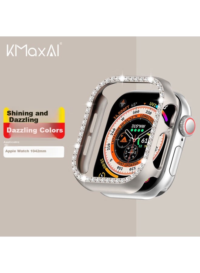 Kmaxai Diamond-set Protective Case For Apple Watch S10, Apple Watch 10 42mm Dial Protective Cover, Case With Anti-fingerprint And Scratch-resistant Edge, Women's Watch Case, Starlight - Image 1