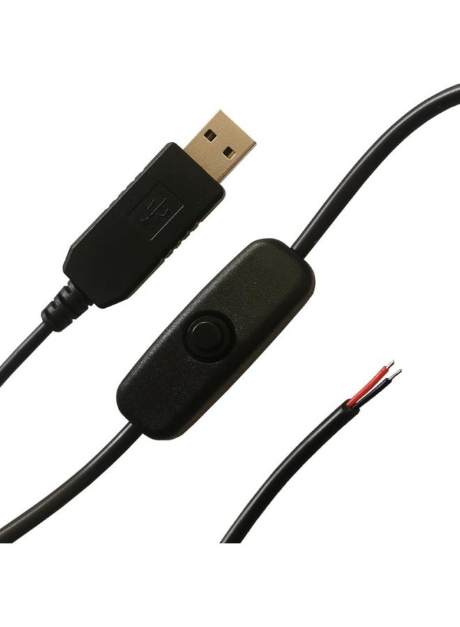 Loquat Usb Boost Line With 501 Switch 6v9v12v Fan Small Appliance Led Conversion Line Lamp DC Power Cord-Color:5v 5521 Interface With Switch - Image 3