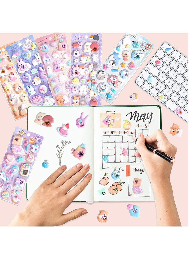 Excefore 3D Stickers for Kids Toddlers 6 Sheets Kawaii Soft Stickers for Teens 3D Puffy Sticker for Boys Girls Teachers Reward Craft Scrapbooking Party Supplies - Image 3