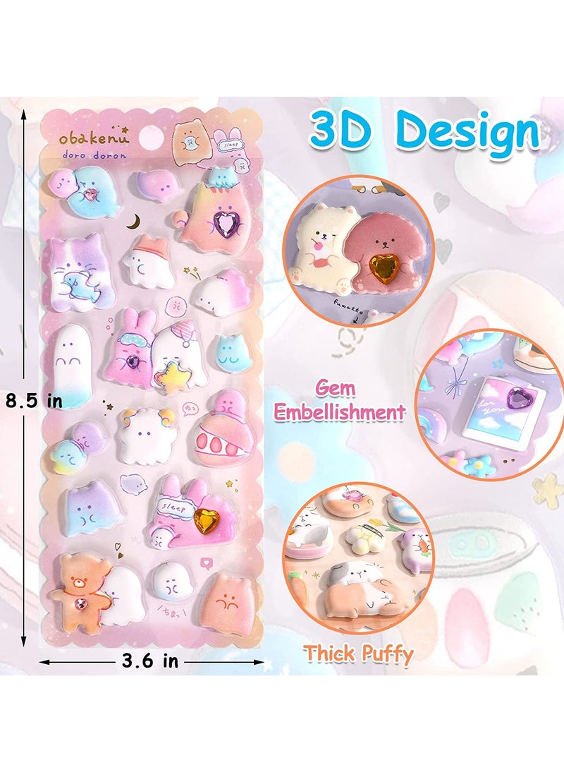Excefore 3D Stickers for Kids Toddlers 6 Sheets Kawaii Soft Stickers for Teens 3D Puffy Sticker for Boys Girls Teachers Reward Craft Scrapbooking Party Supplies - Image 2
