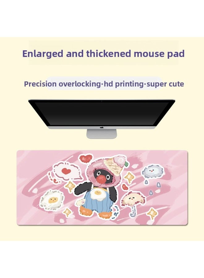 Mouse Pad Penguin Large Keyboard Pad Extra-large Thickened Lock Edge Large Office Desk Mat Oversized Dirt-resistant Non-slip Desk Mat 