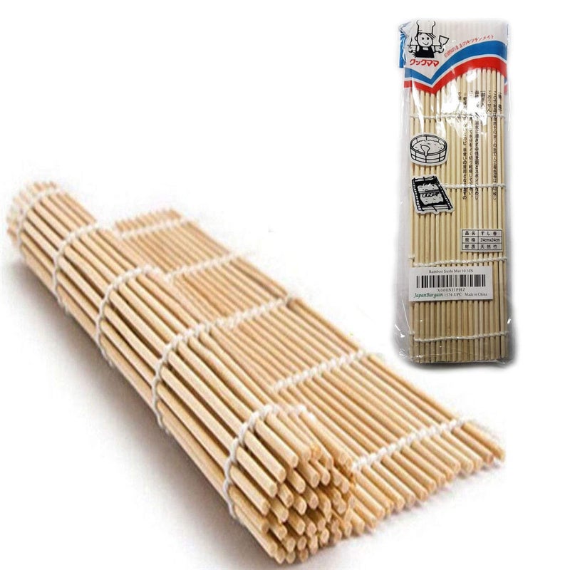 JapanBargain, Sushi Roll Bamboo Mat, 10.5" Square Natural Bamboo Sushi Rolling Mat for Making Sushi Rolls, Eco-Friendly, Reusable, Easy to Clean - Image 2