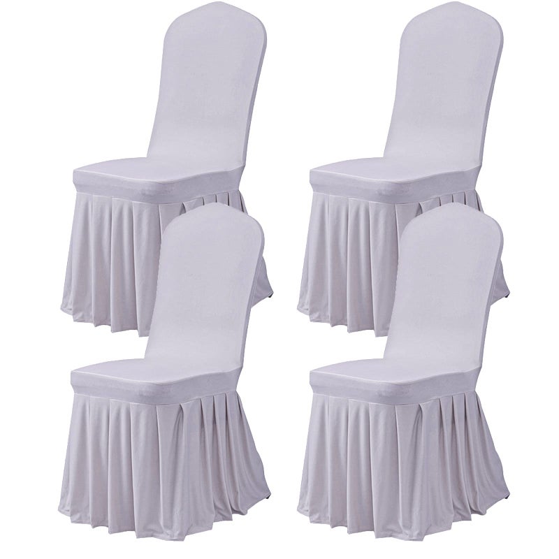 Dimatic Dimatic Dining Room Chair Covers Set of 4  Stretch Parsons Slipcovers with Skirt Super Fit Spandex Chair Seat Protector Cover for Dining Room  Hotel  Ceremony (Grey) - Image 1