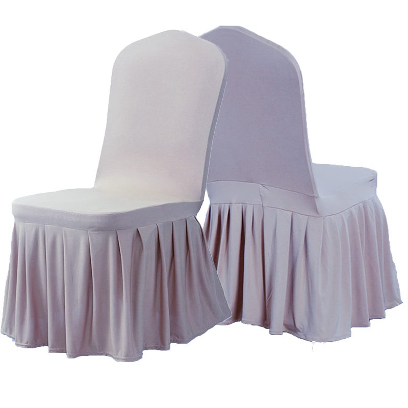 Dimatic Dimatic Dining Room Chair Covers Set of 4  Stretch Parsons Slipcovers with Skirt Super Fit Spandex Chair Seat Protector Cover for Dining Room  Hotel  Ceremony (Grey) - Image 4