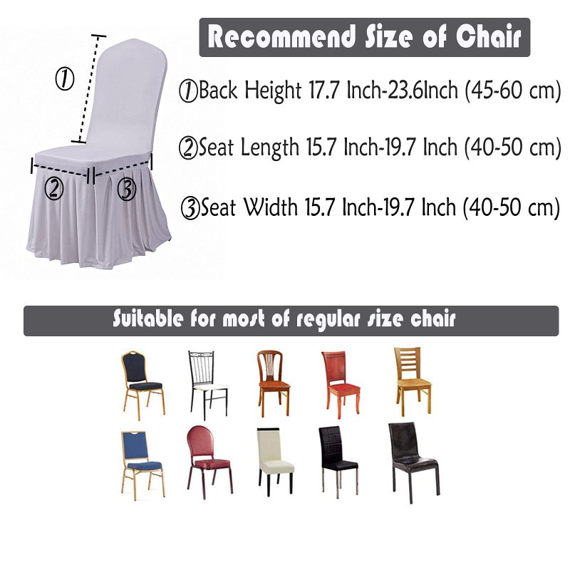 Dimatic Dimatic Dining Room Chair Covers Set of 4  Stretch Parsons Slipcovers with Skirt Super Fit Spandex Chair Seat Protector Cover for Dining Room  Hotel  Ceremony (Grey) - Image 5