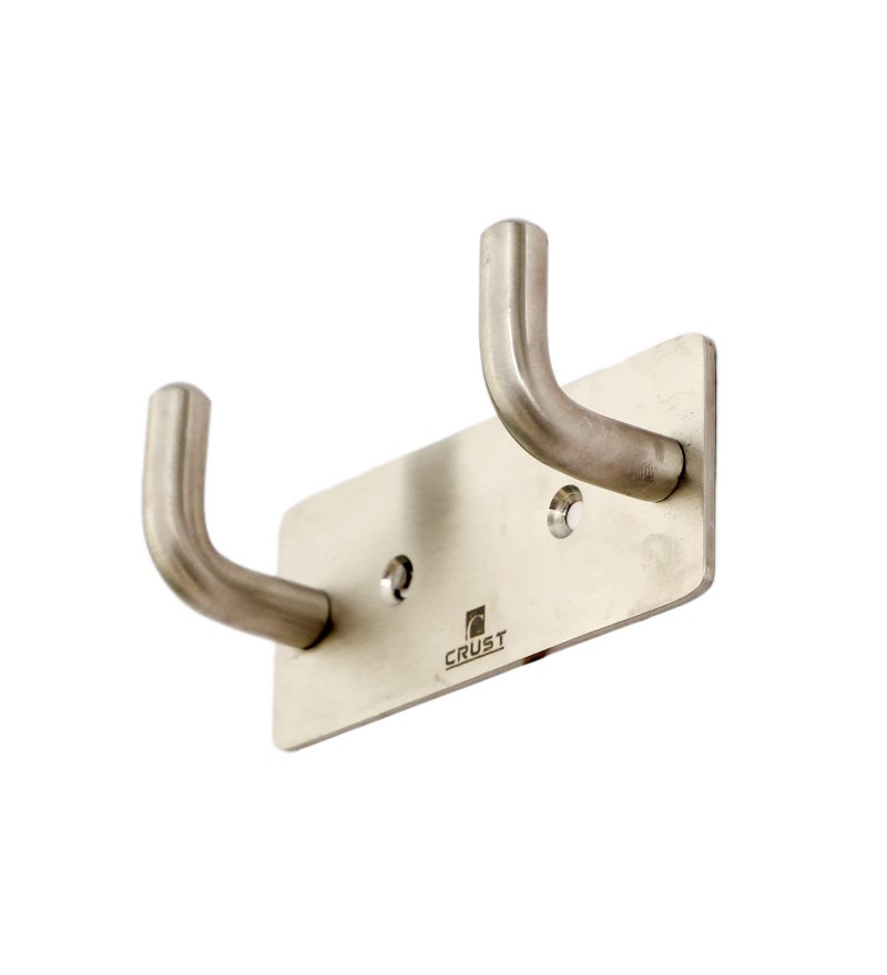 CRUST ULTRA PREMIUM 2 PIN ROBE HOOKS Towel Hooks Brushed Nickel Towel Hook Coat Hooks Wall Mounted SS304 Stainless Steel Wall Hook Robe Hook Towel Hanger for Bathroom Kitchen Hotel Garage Room Heavy Duty - ( Pack of 3) - Image 4