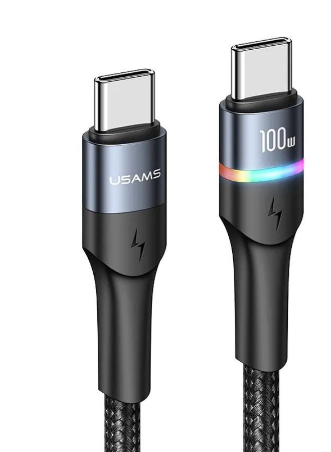 100W USB C Cable 1M, Braided 100W Power Delivery PD Fast charge Cable USB C to USB C Compatible for iPad mini 6，MacBook Pro 2021 14" 16", MacBook Air, iPad Pro 12.9", Samsung S21+, Huawei P30 With Colorful