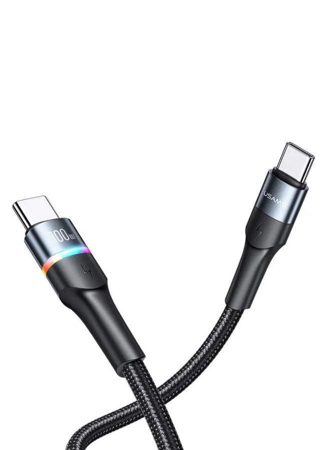 Usams 100W USB C Cable 1M, Braided 100W Power Delivery PD Fast charge Cable USB C to USB C Compatible for iPad mini 6，MacBook Pro 2021 14" 16", MacBook Air, iPad Pro 12.9", Samsung S21+, Huawei P30 With Colorful  - Image 3
