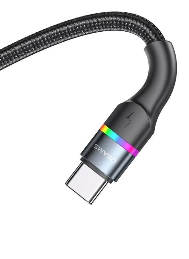 Usams 100W USB C Cable 1M, Braided 100W Power Delivery PD Fast charge Cable USB C to USB C Compatible for iPad mini 6，MacBook Pro 2021 14" 16", MacBook Air, iPad Pro 12.9", Samsung S21+, Huawei P30 With Colorful  - Image 5