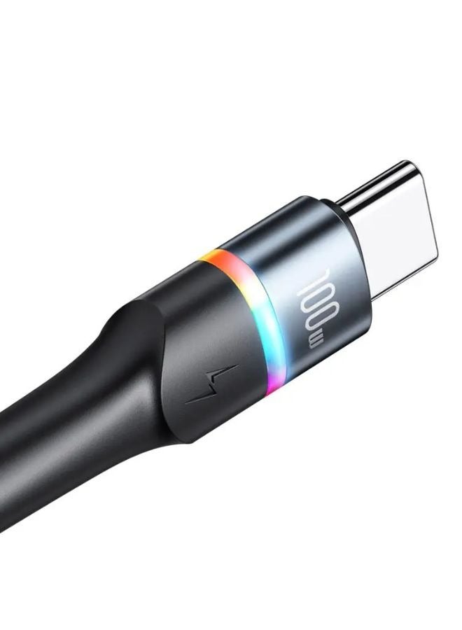 Usams 100W USB C Cable 1M, Braided 100W Power Delivery PD Fast charge Cable USB C to USB C Compatible for iPad mini 6，MacBook Pro 2021 14" 16", MacBook Air, iPad Pro 12.9", Samsung S21+, Huawei P30 With Colorful  - Image 4