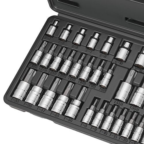 CARBYNE 36-Piece Torx Bit Socket & E-Socket Set | Includes T8-T60, Tamper (Security) T8H/TT8 - T55H/TT55, External (e-Torx) E4-E18, S2 Steel Bits, CrV Sockets, Durable Case - Image 5