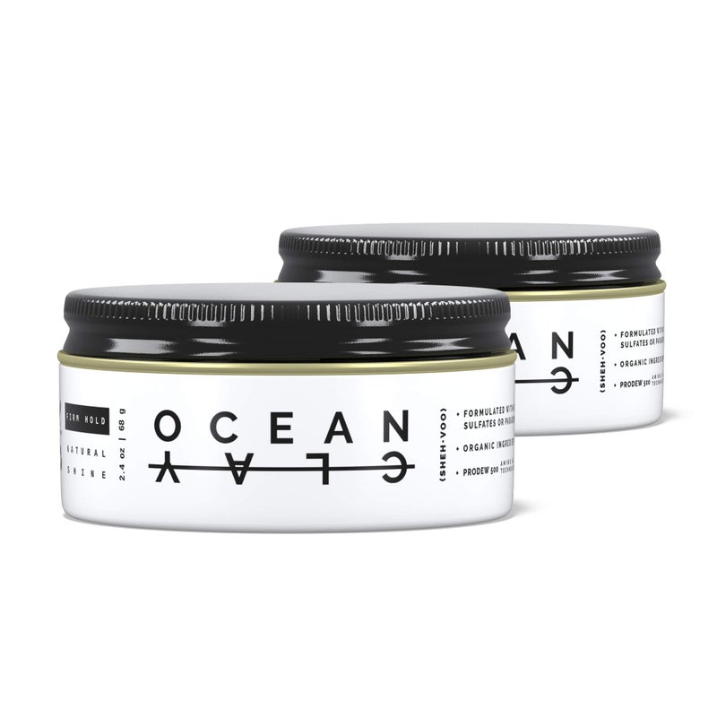 (SHEHVOO) OC DUO Kit  2 x 24oz Ocean Clay Premium Mens Hair Styling Clay - Image 4