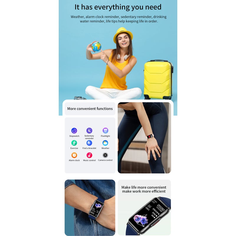 H80 Smart Bracelet Sports Watch 1.47'' Full-Touch Screen IP67 Waterproof Health Monitor 20＋Sports Modes 25 Days Standby Custom Dial Compatible with Android iOS - Image 3