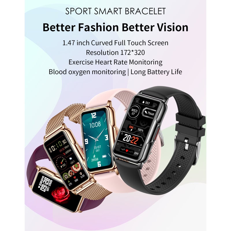 H80 Smart Bracelet Sports Watch 1.47'' Full-Touch Screen IP67 Waterproof Health Monitor 20＋Sports Modes 25 Days Standby Custom Dial Compatible with Android iOS - Image 5