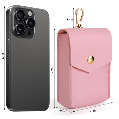 Solldgt Case Compatible with Touchland Hand Sanitizer Spray - Leather Protective Case Holder with Keychain for Touch land Power Mist Glow Mist 1 fl oz, Accessories for Hand Sanitizer Spray (Pink) - Image 5