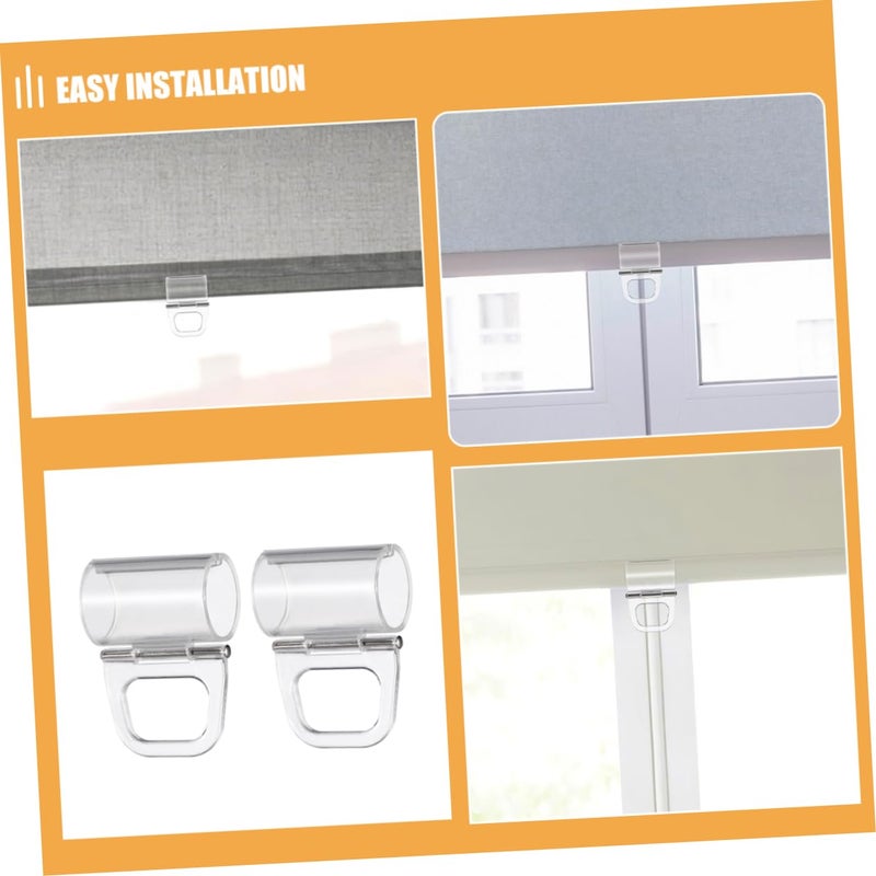 2 Pack White Roller Blind Pull Handles Hidden Valance Clips Hardware Accessories - Image 4